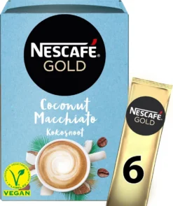 Nescafé Gold Coconut Macchiato Oploskoffie - 6 Doosjes à 6 Zakjes 5 Nescafé Gold Coconut Macchiato Oploskoffie - 6 Doosjes à 6 Zakjes -Lavazza Winkel 1005x1200