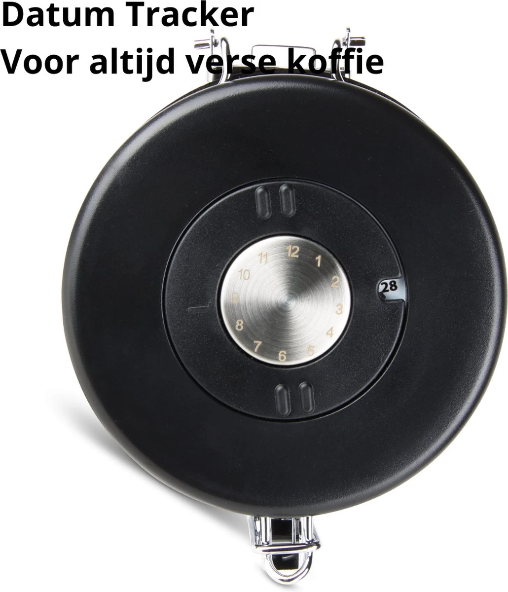 Castagnola Koffie Bewaarbus - Luchtdicht met CO2 Uitlaat - voor 600 gram Koffiebonen - Koffieblik Matzwart Voorraadbussen - Voorraadbus - 1.8L Castagnola Koffie Bewaarbus - Luchtdicht Met CO2 Uitlaat - Voor 600 Gram Koffiebonen - Koffieblik Matzwart Voorraadbussen - Voorraadbus - 1.8L -Lavazza Winkel