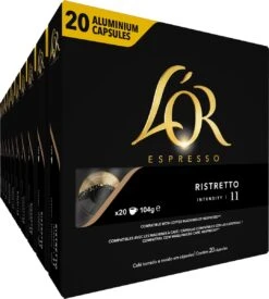 L'OR Espresso Ristretto Koffiecups - Intensiteit 11/12 - 10 X 20 Capsules