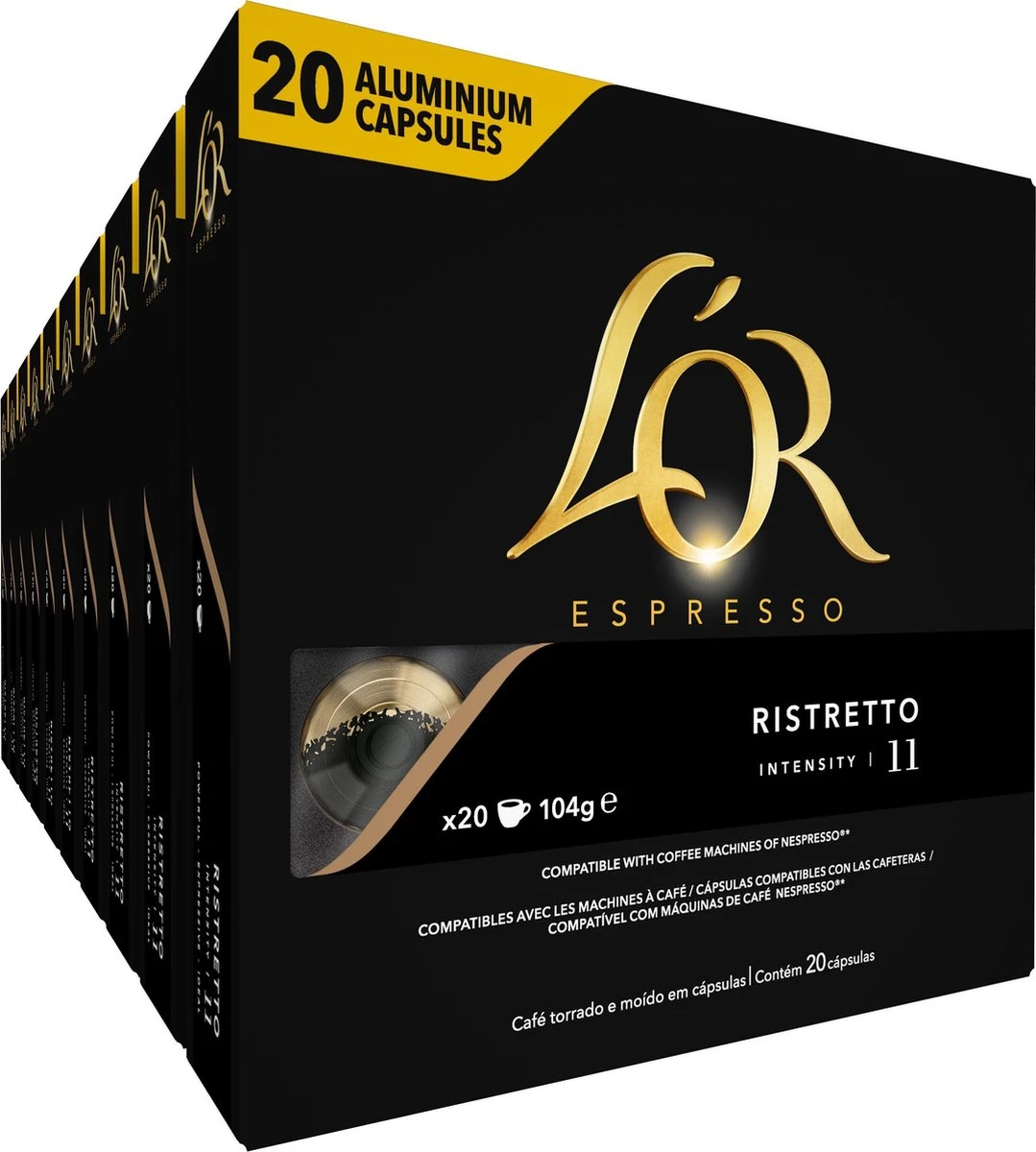 L'OR Espresso Ristretto Koffiecups - Intensiteit 11/12 - 10 x 20 capsules L'OR Espresso Ristretto Koffiecups - Intensiteit 11/12 - 10 X 20 Capsules -Lavazza Winkel 1079x1200 1