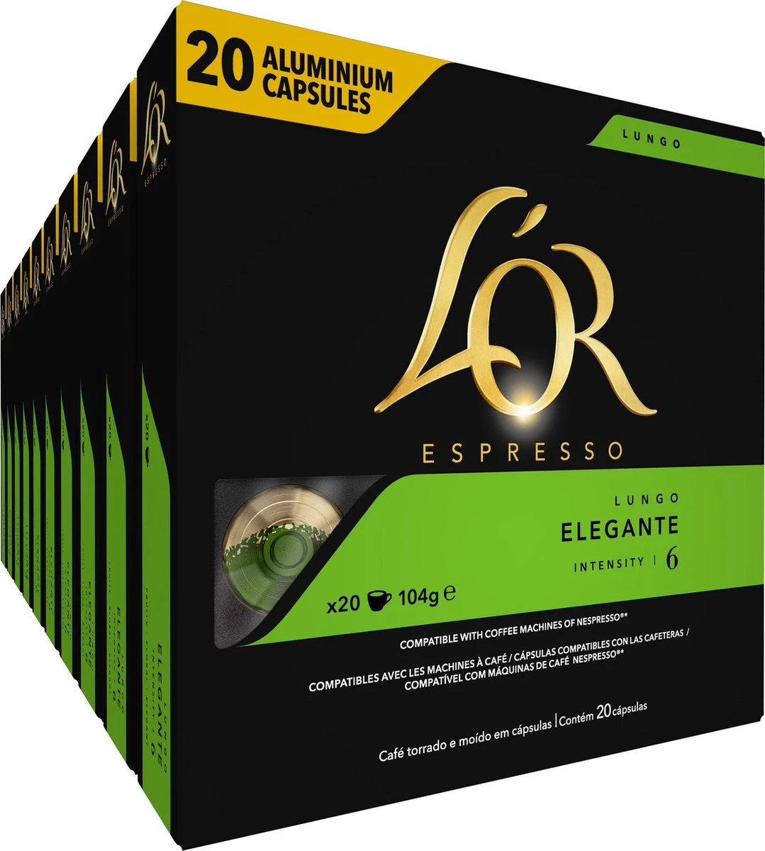 L'OR Lungo Elegante Koffiecups - Intensiteit 6/12 - 10 x 20 capsules L'OR Lungo Elegante Koffiecups - Intensiteit 6/12 - 10 X 20 Capsules -Lavazza Winkel 1079x1200 5