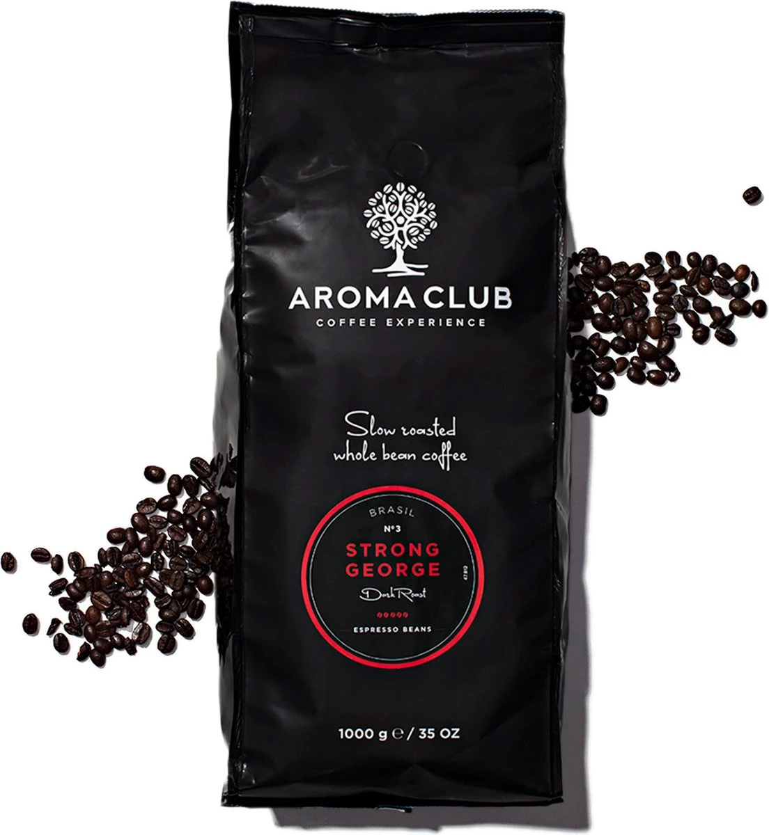 Aroma Club - Krachtige Koffiebonen 1KG - No. 3 Strong George - Koffie Intensiteit 5/5 Aroma Club - Krachtige Koffiebonen 1KG - No. 3 Strong George - Koffie Intensiteit 5/5 -Lavazza Winkel
