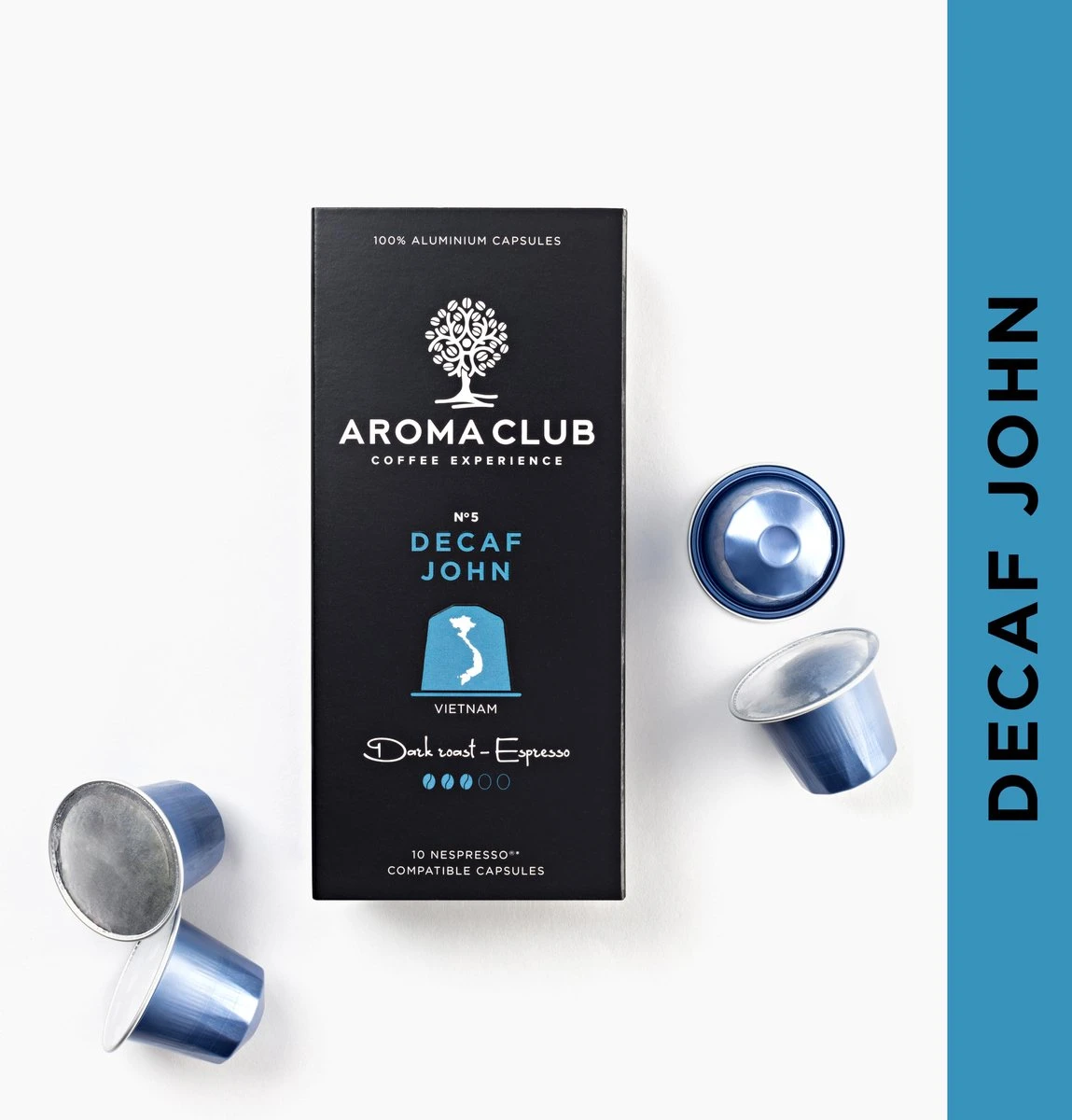 Aroma Club - Nespresso Compatible Capsules (120 st.) - No. 5 Decaf John - Intensiteit 3/5 - Decaf - 100% Aluminium Koffiecups Aroma Club - Nespresso Compatible Capsules (120 St.) - No. 5 Decaf John - Intensiteit 3/5 - Decaf - 100% Aluminium Koffiecups -Lavazza Winkel