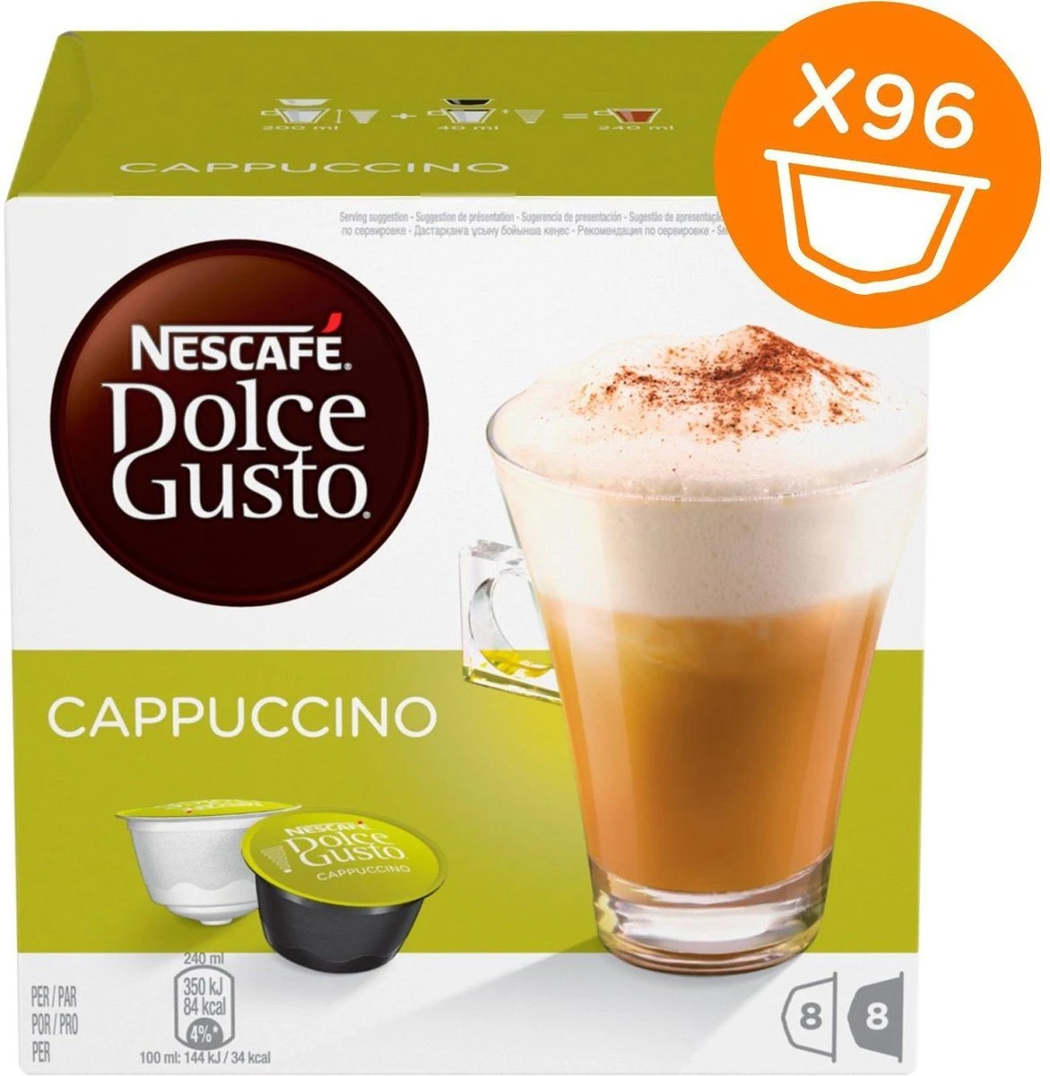 Nescafé Dolce Gusto Cappuccino - 6 x 16 capsules Nescafé Dolce Gusto Cappuccino - 6 X 16 Capsules -Lavazza Winkel 1171x1200 2