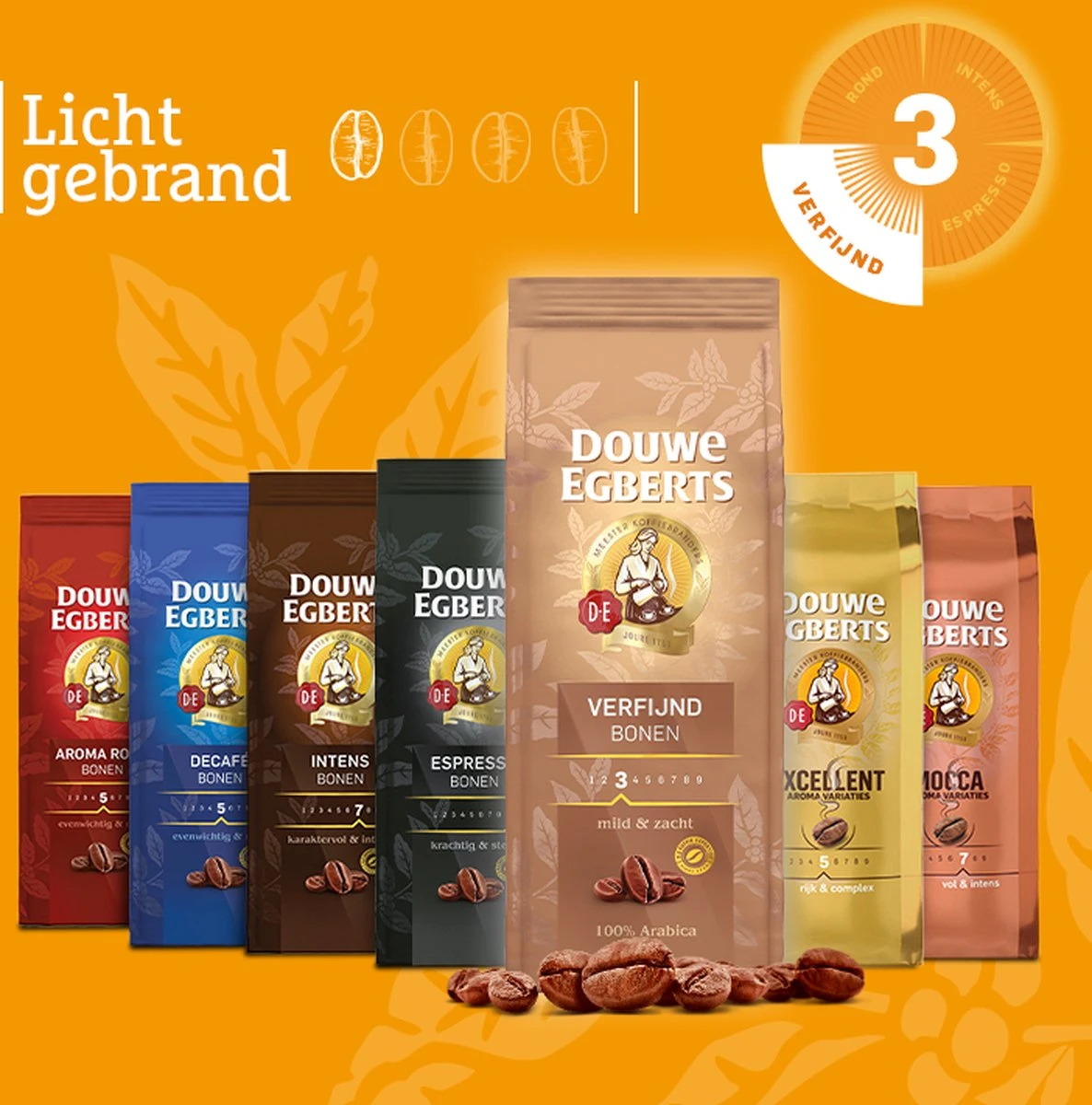 Douwe Egberts Verfijnd Koffiebonen - 4 x 500 gram Douwe Egberts Verfijnd Koffiebonen - 4 X 500 Gram -Lavazza Winkel