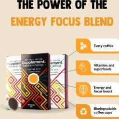 Cupplement Energy/Focus Blend Dark Roast Espresso - 10 Nespresso Koffiecups - Koffie Met Vitamines, Extra Cafeïne En Superfoods - Duurzame Biologische Afbreekbare Koffie Capsules -Lavazza Winkel 1198x1200 12