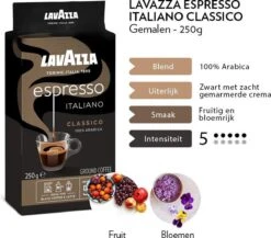 Lavazza Espresso Italiano Classico Gemalen / Filterkoffie - 8 X 250 Gram -Lavazza Winkel 1200x1053
