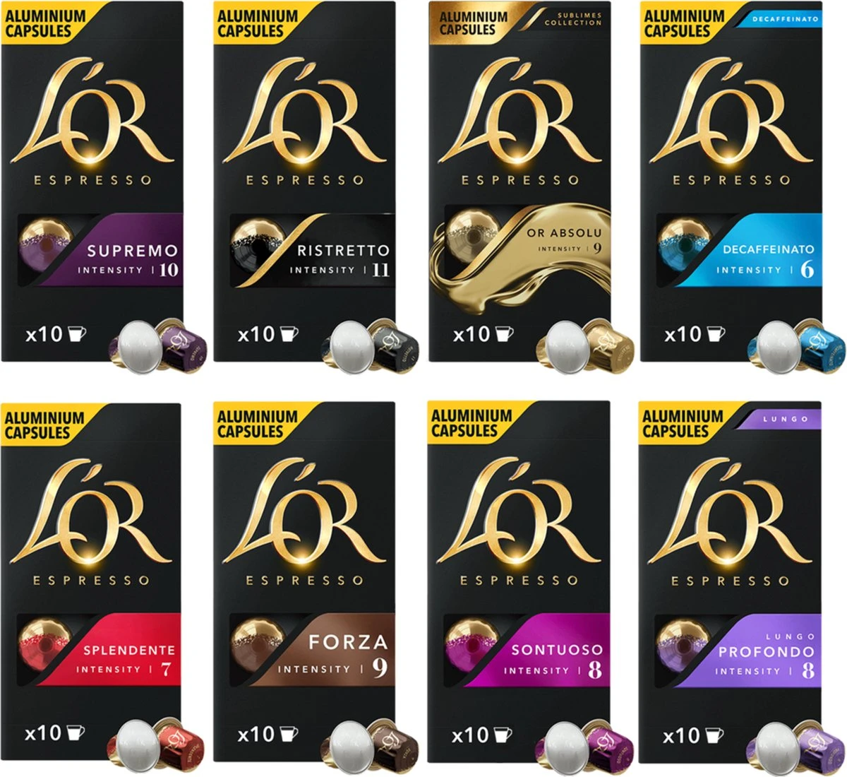 L'OR Espresso Koffiecups Variatiepakket - 8 x 10 capsules L'OR Espresso Koffiecups Variatiepakket - 8 X 10 Capsules -Lavazza Winkel 1200x1100 4