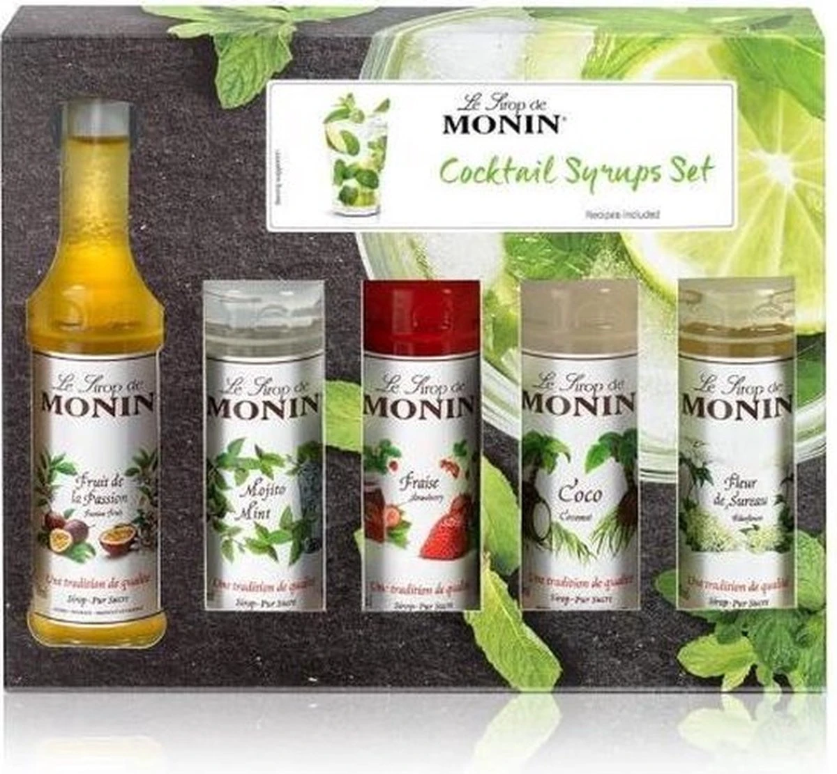 Monin Cadeau 10 Smaken Geschenkverpakking + Cocktailverpakking VOORDEEL PACK 10 flesjes 5cl Monin Cadeau 10 Smaken Geschenkverpakking + Cocktailverpakking VOORDEEL PACK 10 Flesjes 5cl -Lavazza Winkel