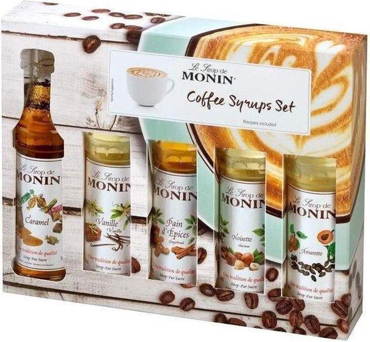 Monin Koffiesiropen geschenkset - 5 x 5 cl Monin Koffiesiropen Geschenkset - 5 X 5 Cl -Lavazza Winkel