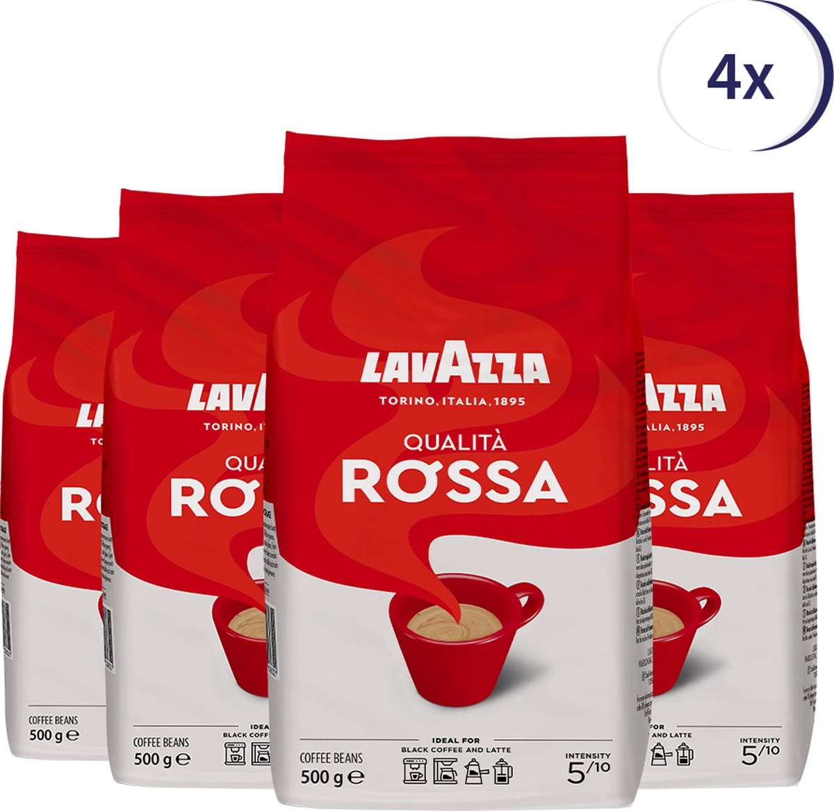 Lavazza Qualita Rossa koffiebonen - 500 gram x4 Lavazza Qualita Rossa Koffiebonen - 500 Gram X4 -Lavazza Winkel 1200x1167 2