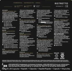 L'OR Espresso Ristretto Koffiecups - Intensiteit 11/12 - 10 X 20 Capsules 4 L'OR Espresso Ristretto Koffiecups - Intensiteit 11/12 - 10 X 20 Capsules -Lavazza Winkel 1200x1186 2