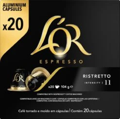 L'OR Espresso Ristretto Koffiecups - Intensiteit 11/12 - 10 X 20 Capsules 11 L'OR Espresso Ristretto Koffiecups - Intensiteit 11/12 - 10 X 20 Capsules -Lavazza Winkel 1200x1187 1