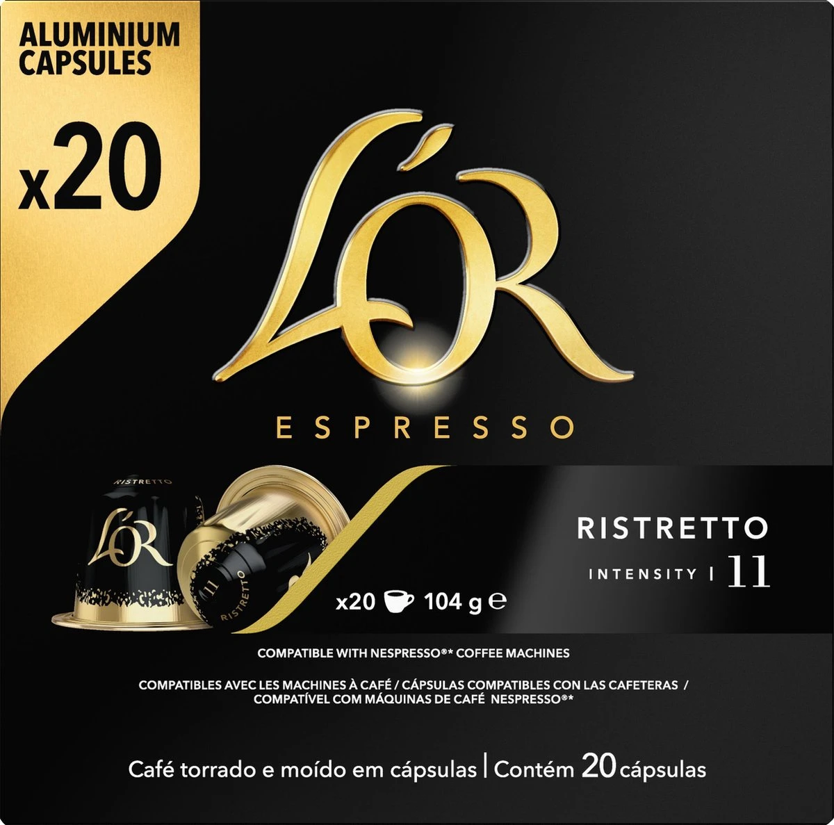 L'OR Espresso Ristretto Koffiecups - Intensiteit 11/12 - 10 x 20 capsules L'OR Espresso Ristretto Koffiecups - Intensiteit 11/12 - 10 X 20 Capsules -Lavazza Winkel 1200x1187 1