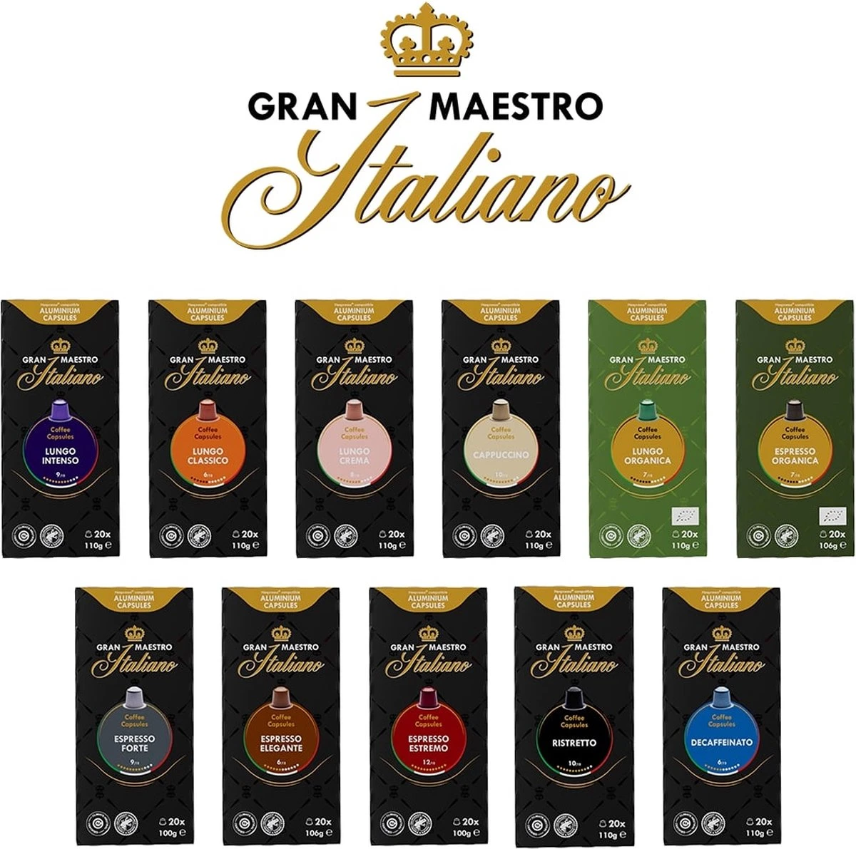 Gran Maestro Italiano - Lungo Intenso - Koffiecups - Nespresso Compatibel Capsules - Krachtige Smaak - 6 x 20 cups Gran Maestro Italiano - Lungo Intenso - Koffiecups - Nespresso Compatibel Capsules - Krachtige Smaak - 6 X 20 Cups -Lavazza Winkel 1200x1191 2