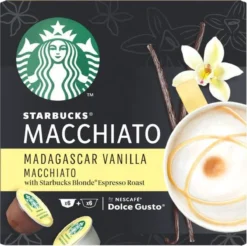 Starbucks By Dolce Gusto Capsules Madagascar Vanilla Macchiato- 3 Doosjes à 12 Koffiecups -Lavazza Winkel 1200x1195
