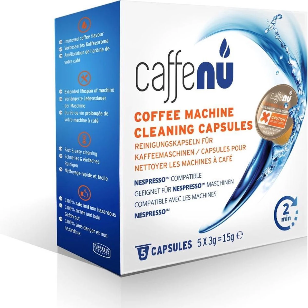 Caffenu reinigingscapsules voor espresso apparaten 5 capsules per verpakking Caffenu Reinigingscapsules Voor Espresso Apparaten 5 Capsules Per Verpakking -Lavazza Winkel 1200x1200 281