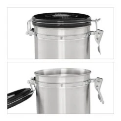 Relaxdays Voorraadbus Koffie - Koffieblik - Luchtdicht - Koffiebus - Zilver - Metaal Groot -Lavazza Winkel 1200x1200 312