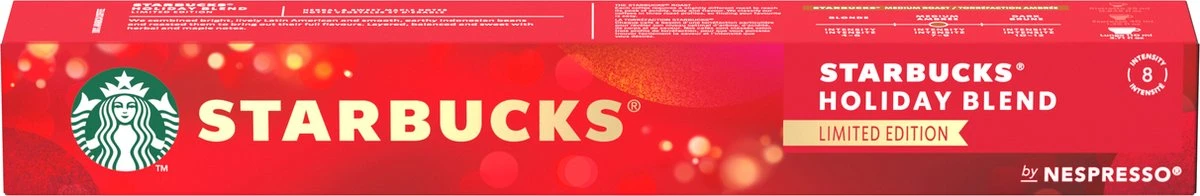 Starbucks by Nespresso capsules Holiday Blend - 12 doosjes à 10 koffiecups Starbucks By Nespresso Capsules Holiday Blend - 12 Doosjes à 10 Koffiecups -Lavazza Winkel 1200x196 1