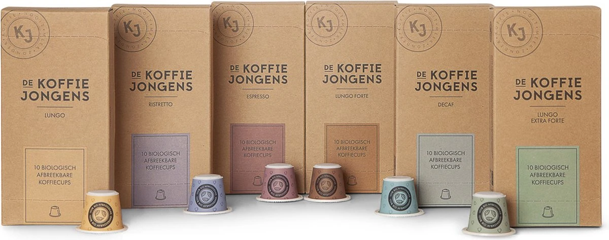 Biologisch afbreekbare koffiecups - Proefpakket 180x - De Koffiejongens Biologisch Afbreekbare Koffiecups - Proefpakket 180x - De Koffiejongens -Lavazza Winkel 1200x473 1