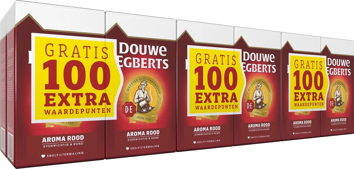 Douwe Egberts Aroma Rood Filterkoffie - Dubbelpak 6 x 1000 gram Douwe Egberts Aroma Rood Filterkoffie - Dubbelpak 6 X 1000 Gram -Lavazza Winkel