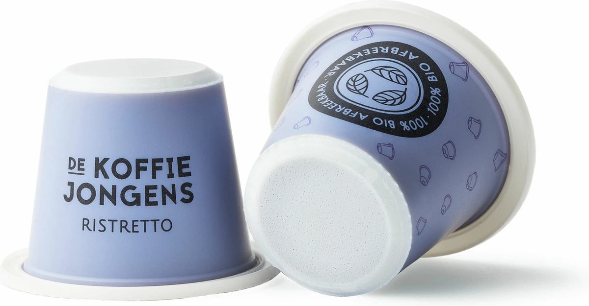Biologisch afbreekbare koffiecups - Ristretto 60x - De Koffiejongens Biologisch Afbreekbare Koffiecups - Ristretto 60x - De Koffiejongens -Lavazza Winkel