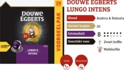 Douwe Egberts Lungo Intens Koffiecups - Intensiteit 8/12 - 10 X 20 Capsules -Lavazza Winkel 1200x673