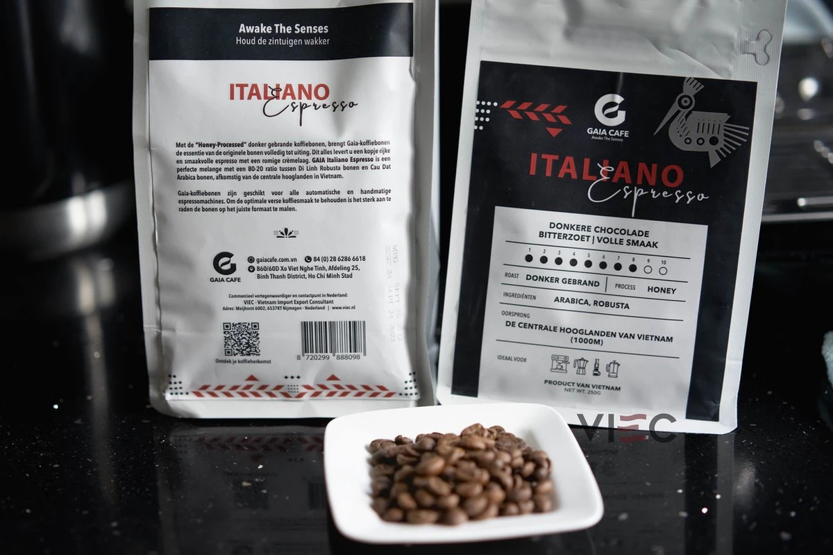 Italiano Espresso Honey Process Vietnamese Koffiebonen Aanbieding 250g GAIA Cafe Italiano Espresso Honey Process Vietnamese Koffiebonen Aanbieding 250g GAIA Cafe -Lavazza Winkel 1200x799 4