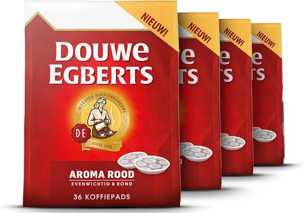 Douwe Egberts Aroma Rood koffiepads - voor in je Senseo® machine - 4 x 36 pads Douwe Egberts Aroma Rood Koffiepads - Voor In Je Senseo® Machine - 4 X 36 Pads -Lavazza Winkel