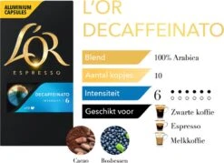 L'OR Espresso Decaffeinato Koffiecups - Intensiteit 6/12 - 10 X 10 Capsules 7 L'OR Espresso Decaffeinato Koffiecups - Intensiteit 6/12 - 10 X 10 Capsules -Lavazza Winkel 1200x868 1