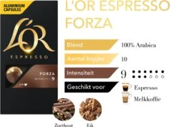 L'OR Espresso Forza Koffiecups - Intensiteit 9/12 - 10 X 10 Capsules -Lavazza Winkel 1200x894 1