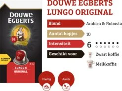 Douwe Egberts Lungo Original Koffiecups - Intensiteit 6/12 - 10 X 10 Capsules -Lavazza Winkel 1200x895 2
