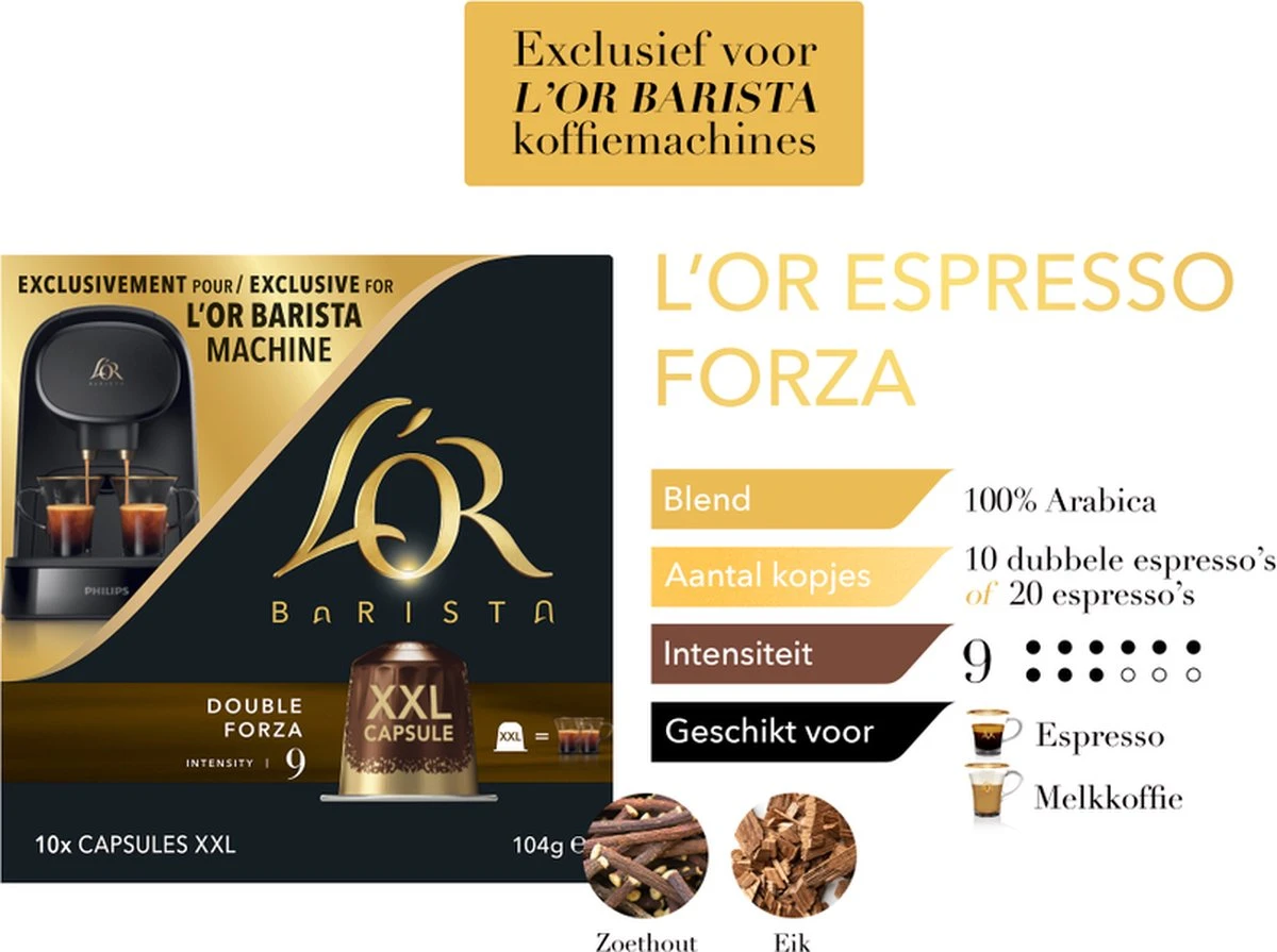 L'OR BARISTA XXL Forza (9) - 5 x 10 Koffiecups L'OR BARISTA XXL Forza (9) - 5 X 10 Koffiecups -Lavazza Winkel 1200x895 3