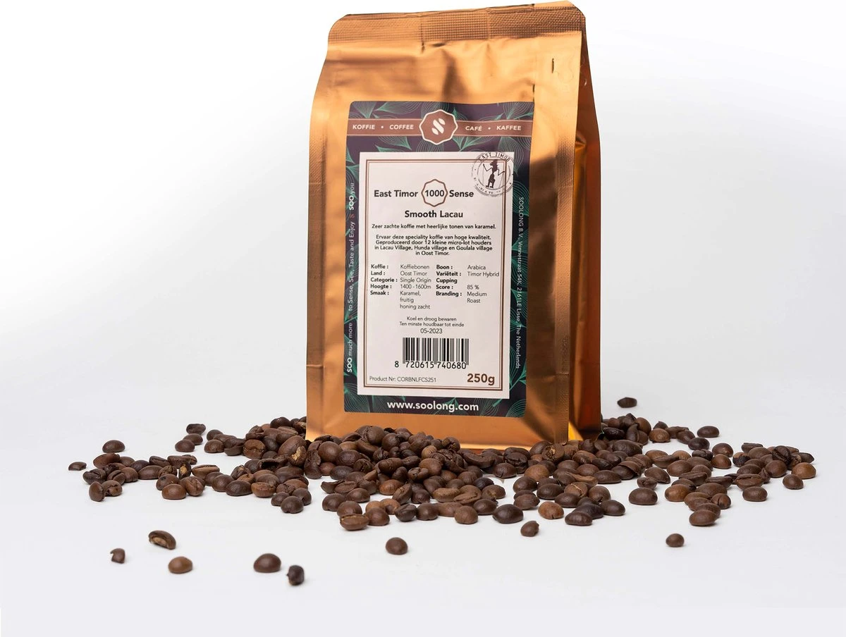 Soolong Sense Oost Timor Nr1000 Koffiebonen Smooth Lacau - Speciality koffie Arabica medium roast met rijke kruidige smaak met heerlijke ondertonen van Karamel - Zak 250gram Soolong Sense Oost Timor Nr1000 Koffiebonen Smooth Lacau - Speciality Koffie Arabica Medium Roast Met Rijke Kruidige Smaak Met Heerlijke Ondertonen Van Karamel - Zak 250gram -Lavazza Winkel