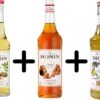 Monin Koffiesiroop VOORDEELPACK Vanille 25cl + Hazelnut 25cl + Caramel 25cl Set 3 Flessen -Lavazza Winkel 1200x926