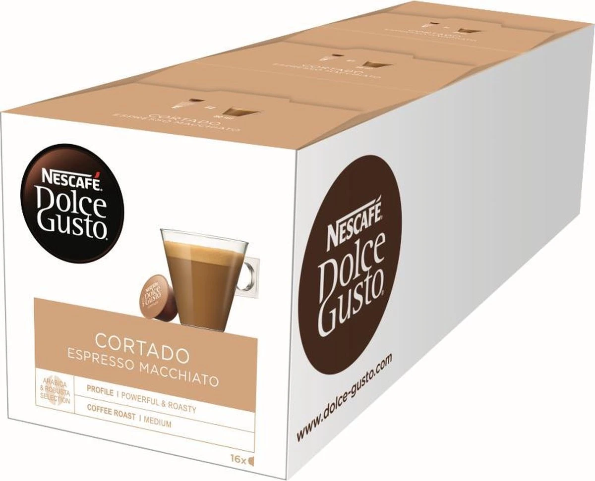 Nescafé Dolce Gusto Cortado Espresso Macchiato capsules - 48 koffiecups Nescafé Dolce Gusto Cortado Espresso Macchiato Capsules - 48 Koffiecups -Lavazza Winkel