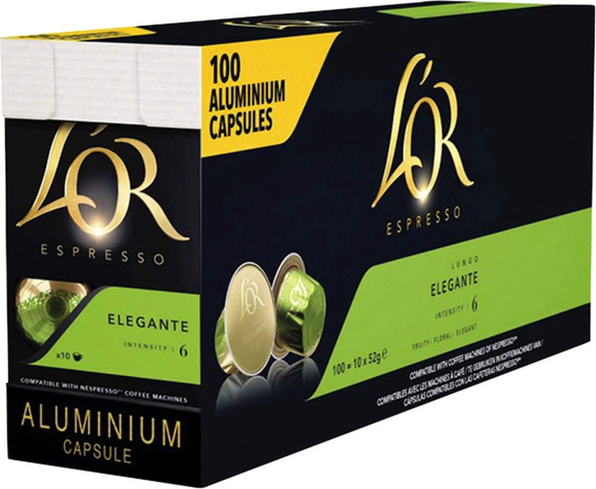 Koffiecups L'Or espresso Lungo Elegante 100st Koffiecups L'Or Espresso Lungo Elegante 100st -Lavazza Winkel 1200x985 1