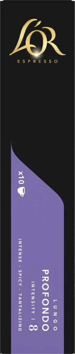 L'OR Lungo Profondo Koffiecups - Intensiteit 8/12 - 10 X 10 Capsules -Lavazza Winkel 255x1200 13