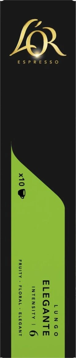 L'OR Lungo Elegante Koffiecups - Intensiteit 6/12 - 10 X 10 Capsules -Lavazza Winkel 255x1200