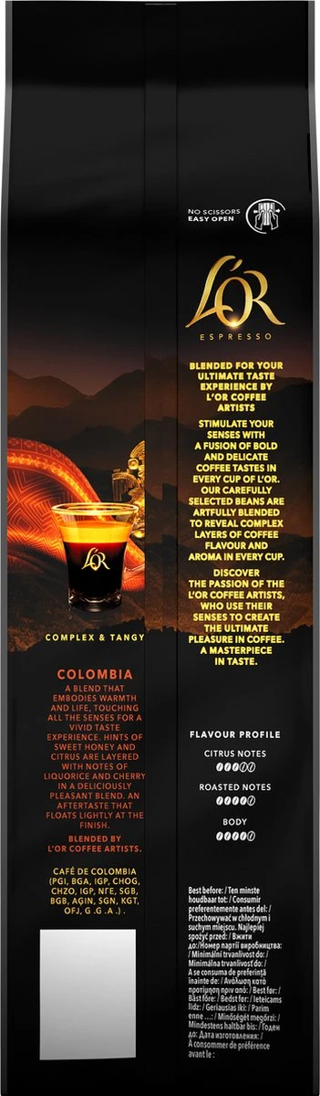 L'OR Espresso Origins Colombia Koffiebonen (8) - 4 x 500 gram L'OR Espresso Origins Colombia Koffiebonen (8) - 4 X 500 Gram -Lavazza Winkel