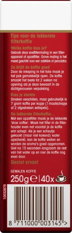 Douwe Egberts Aroma Rood Filterkoffie - 24 X 250 Gram -Lavazza Winkel 373x1200
