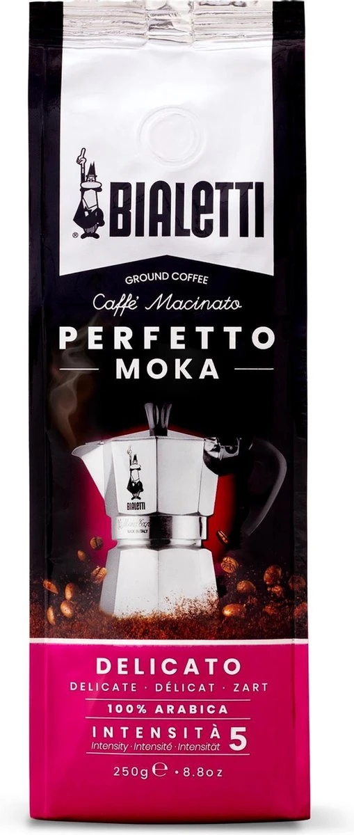 Bialetti Perfetto Moka Delicato gemalen koffie - 250 gram Bialetti Perfetto Moka Delicato Gemalen Koffie - 250 Gram -Lavazza Winkel 509x1200 2