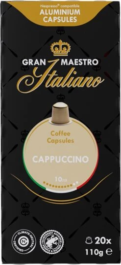 Gran Maestro Italiano - Cappuccino - Koffiecups - Nespresso Compatibel Capsules - Intense Smaak - 6 X 20 Cups -Lavazza Winkel 551x1200 2