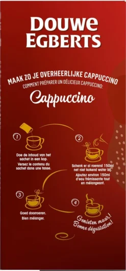 Douwe Egberts Verwenkoffie Cappuccino Oploskoffie - 5 X 10 Zakjes -Lavazza Winkel 559x1200