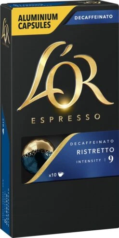 L'OR Espresso Ristretto Decaffeinato - Intensiteit 9/12 - 10 X 10 Capsules 11 L'OR Espresso Ristretto Decaffeinato - Intensiteit 9/12 - 10 X 10 Capsules -Lavazza Winkel 603x1200