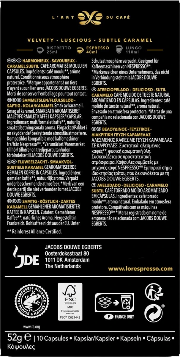 L'OR Espresso Caramel Koffiecups - 10 x 10 capsules L'OR Espresso Caramel Koffiecups - 10 X 10 Capsules -Lavazza Winkel 606x1200 11