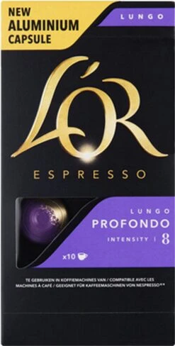 L'OR Lungo Profondo Koffiecups - Intensiteit 8/12 - 10 X 10 Capsules -Lavazza Winkel 608x1200 2