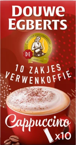 Douwe Egberts Verwenkoffie Cappuccino Oploskoffie - 5 X 10 Zakjes -Lavazza Winkel 630x1200