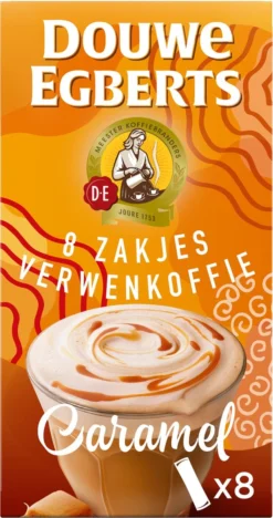Douwe Egberts Verwenkoffie Latte Caramel Oploskoffie - 5 X 8 Zakjes -Lavazza Winkel 633x1200