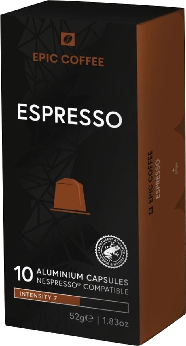 100 Capsules Epic Coffee - Espresso - Nespresso® compatible aluminium capsules - RFA Keurmerk - Doos 100 stuks 100 Capsules Epic Coffee - Espresso - Nespresso® Compatible Aluminium Capsules - RFA Keurmerk - Doos 100 Stuks -Lavazza Winkel 646x1200 2